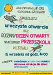 Zapraszamy na dzień otwarty i piknik z okazji otwarci przedszkola.